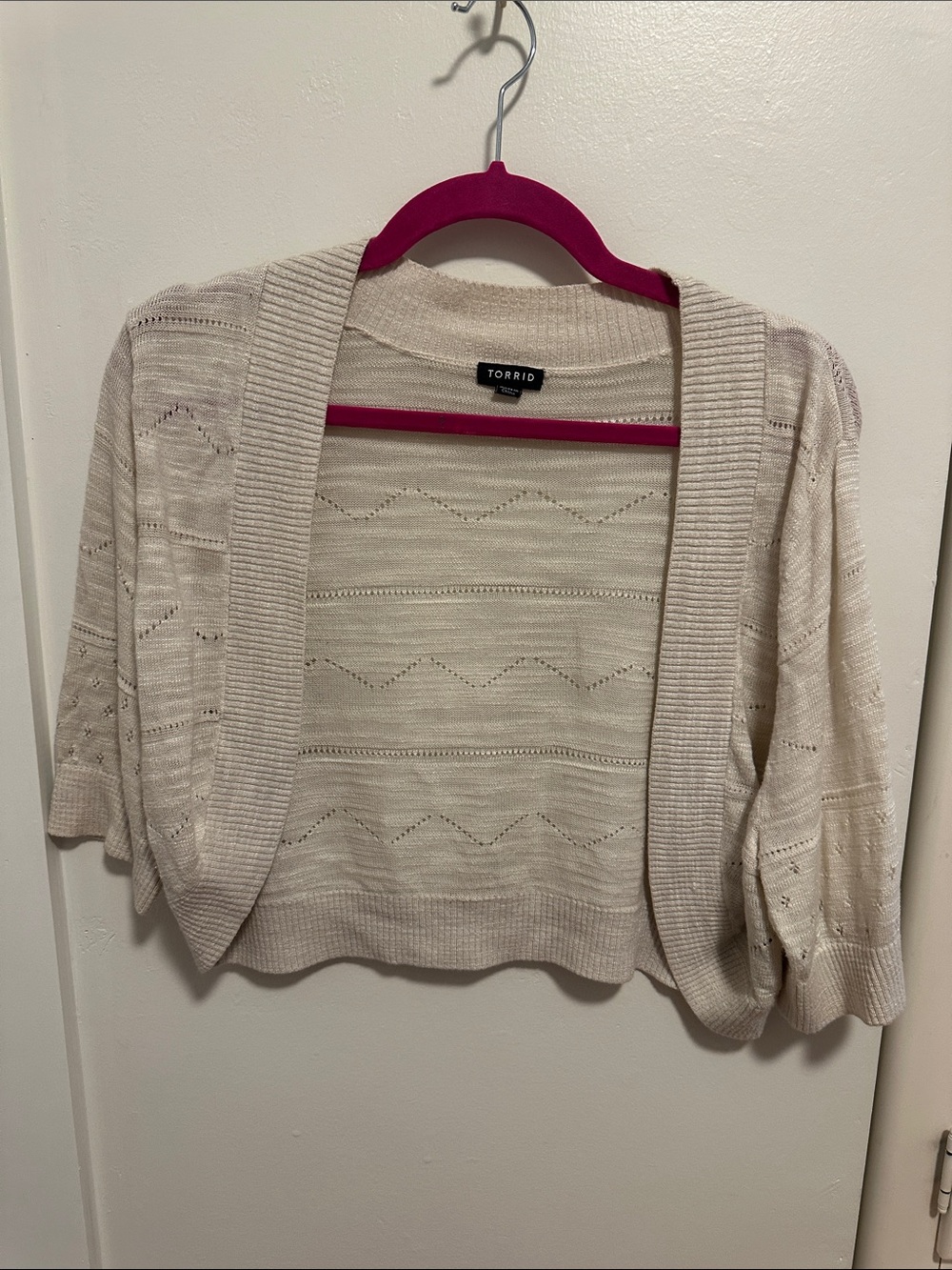Torrid Cream Colored Shrug Cardigan